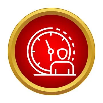Person clock icon representing time management and productivity イラスト素材