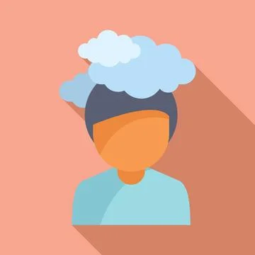Person with cloud over head illustration Illustrazione stock