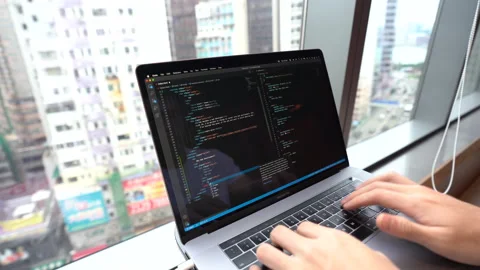 Person coding, programming on Visual Studio Code. View of MacBook screen. Stock Footage 164820000