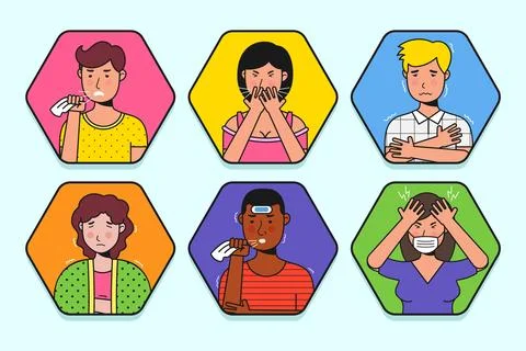 A person with a cold set Stock Illustration