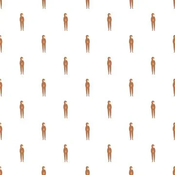 Person in comic bear costume standing seamless pattern 库存插图