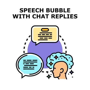 Person communicating chat replies and thinking concept Stock Illustration
