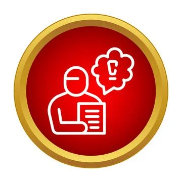 Person communicating information with speech bubble icon Stock Illustration