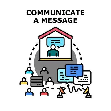 Person communicating message globally to diverse audience Stock-Illustration