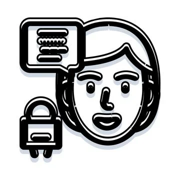 Person communicating securely with encrypted message Stock Illustration