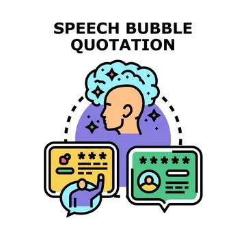 Person communicating with speech bubble quotation 스톡 일러스트