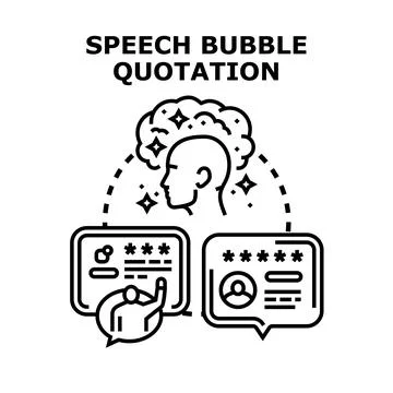 Person communicating with speech bubble quotation 스톡 일러스트