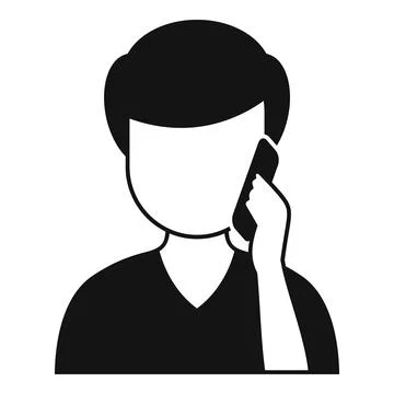 Person communicating using mobile phone icon illustration Stock Illustration