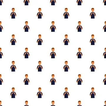 Person communicating using sign language seamless pattern Illustrazione stock