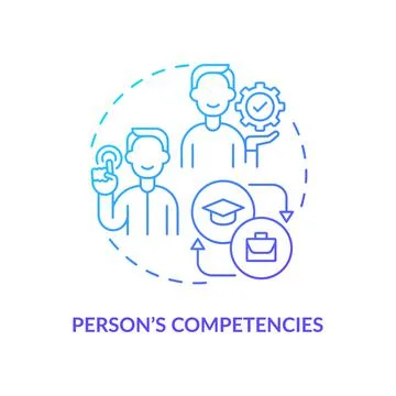 Person competencies navy gradient concept icon Illustrazione stock