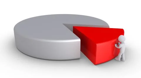 Person is completing a pie chart Stock Illustration