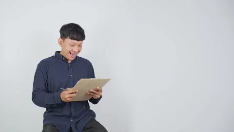 Person Completing Task With Satisfied Smile 库存影片 344830929