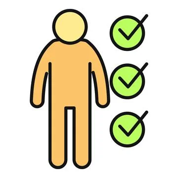 Person completing tasks successfully receiving approval feedback Stock Illustration