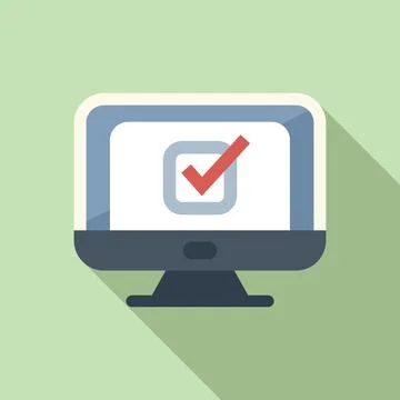 Person computer commerce icon flat vector. Online business Stock Illustration