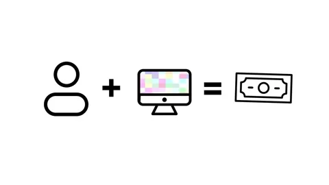 Person Computer Earning Equation Icon Stock Footage 340305646