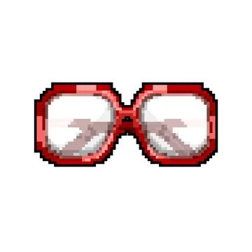 Person computer glasses game pixel art vector illustration Stock Illustration