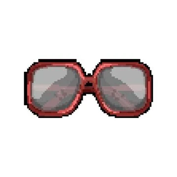 Person computer glasses pixel art vector illustration Stock Illustration