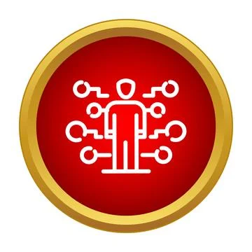 Person connected in global network system icon Stock Illustration