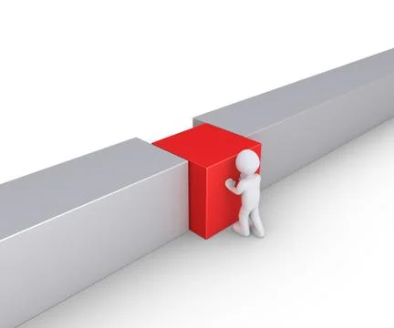 Person is connecting wall Stock Illustration
