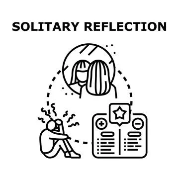 Person contemplating self reflection and personal evaluation Stock Illustration