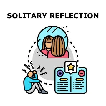 Person contemplating self reflection and personal evaluation Stock Illustration