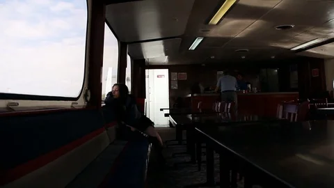 Person in contemplation on boat Stock Footage 83035268