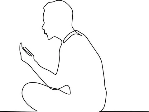 Person in contemplative pose Vector Stock Illustration