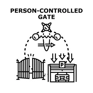 Person controlling access system and parking garage 스톡 일러스트