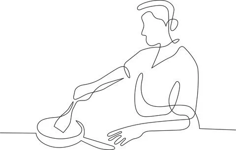Person cooking with a pan Vector Stock Illustration