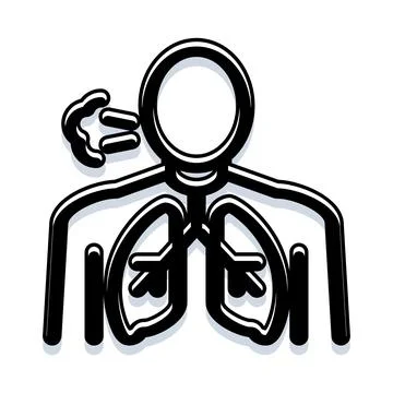 Person coughing having difficulty breathing lung illness Stock Illustration