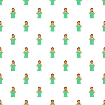 Person covering face pattern expressing shame anxiety Stock Illustration