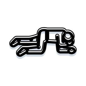 Person crawling on floor reaching forward motion Stock Illustration