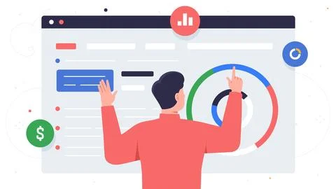 Person create website vector concept Illustrazione stock