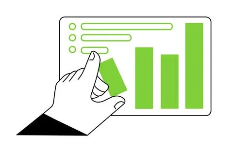 Person creates a table, works with the data Stock Illustration