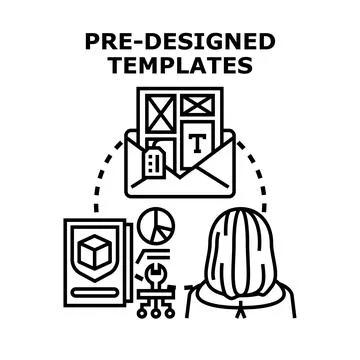 Person creating project using pre designed templates concept Stock Illustration