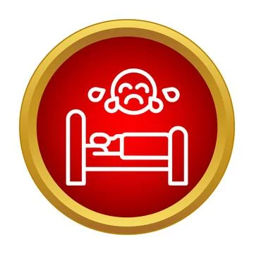 Person crying in bed experiencing sleep problems Stock Illustration