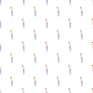 Person crying emotional seamless pattern background design Stock Illustration