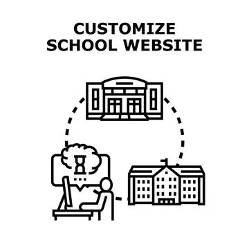 Person customizing school website design and development Stock Illustration
