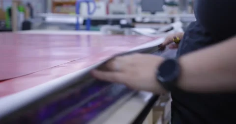 Person Cutting Material Stock Footage 200790116