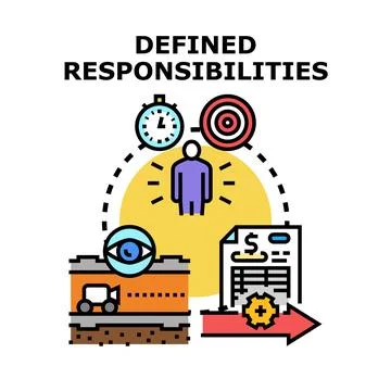Person defining responsibilities for project execution and monitoring イラスト素材