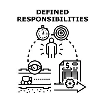 Person defining responsibilities for project execution and monitoring イラスト素材