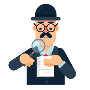 Person delegate to the audit that analyzes and research the correctness of th Stock Illustration