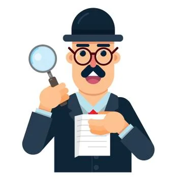 Person delegate to the audit that analyzes and research the correctness of th Stock Illustration