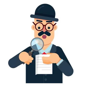 Person delegate to the audit that analyzes and research the correctness of th Stock Illustration