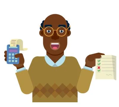 Person delegate to the audit that analyzes and research the correctness of th Stock Illustration