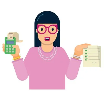Person delegate to the audit that analyzes and research the correctness of th Stock Illustration