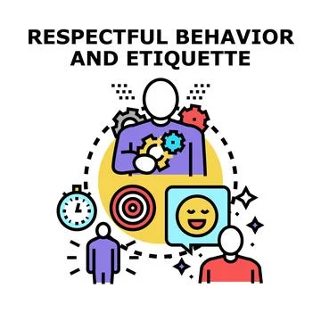 Person demonstrating respectful behavior and etiquette principles Stock Illustration