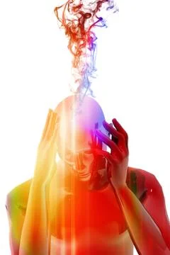 Person depressed due to problems Stock Illustration