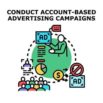 Person developing account based advertising strategy Stock Illustration