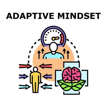 Person developing adaptive mindset for changing environment Illustrazione stock